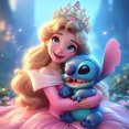 thumbnail image 1 of (ZSH236) Resina Diamante La Serie Dibujos Animados Disney Stitch Llena Diamantes 30*30CM, 1 of 9