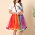 thumbnail image 2 of Jupes pour Femmes Longueur Genou Longue Adulte Tutu Superposée Courte Jupe de Bal de Promo Midi Jupe en Raphia Jupe de Table Mini Grande Taille Plissée Écolière Jupe à Volants Froncée pour Maison Mobile Blanc G, 2 of 5