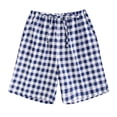 thumbnail image 4 of LIIPEE Mens Sleep Shorts Casual Plaid Print Drawstring Waist Loose Fit Pajama Shorts With Pockets Male Comfortable Everyday Sleepwear,M, 4 of 4