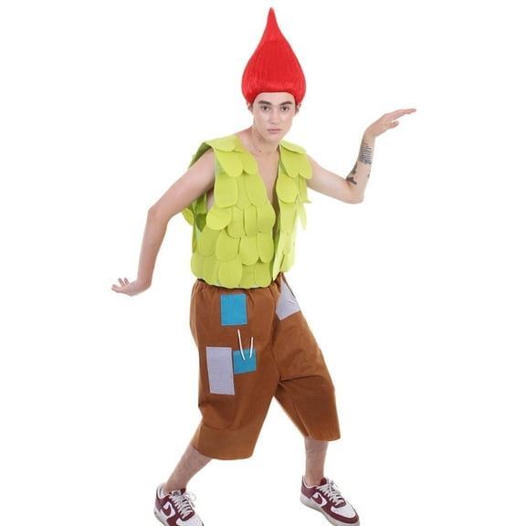 Troll Leaf Vest & Patchwork Pants Costume for Adults – Men Halloween Cosplay Outfit