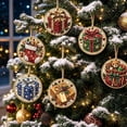 thumbnail image 2 of PLPPYFS 6PCS Christmas Wooden Ornaments DIY Pearl Diamond Art Kit, 3.15x3.15" Holiday Tree Decor, 6 Festive Designs, Pendant Style, Xmas Tree Decoration Home Party Gift for Adults, 2 of 5