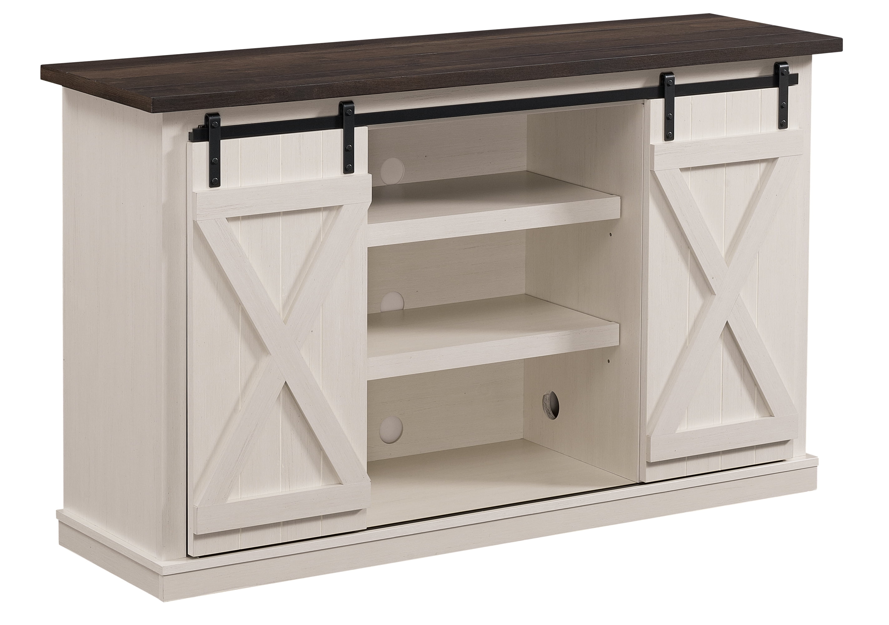 Twin Star Home Terryville Barn Door TV Stand for TVs up to 60", Old White