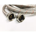 thumbnail image 2 of 2-Pack Premium Stainless Steel Washing Machine Hoses - 8 FT No-Lead Burst Proof Red and Blue Lined Water Inlet Supply Lines - Universal Connection, 2 of 5