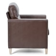 thumbnail image 4 of Xukmct Wood Frame 1 Seater Sofa Chair for Living Room, Office, Bedroom, Brown, 4 of 8