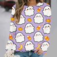 thumbnail image 6 of Meichang Womens Halloween Sweatshirts Fall Ghost Graphic Sweatshirt Crew Neck Casual Long Sleeve Pullover Holiday Family Matching Tops, 6 of 8