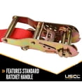 thumbnail image 3 of 1" x 10' Ratchet Strap w/ Vinyl Coated Wire Hooks - 2 Pack, 3 of 7