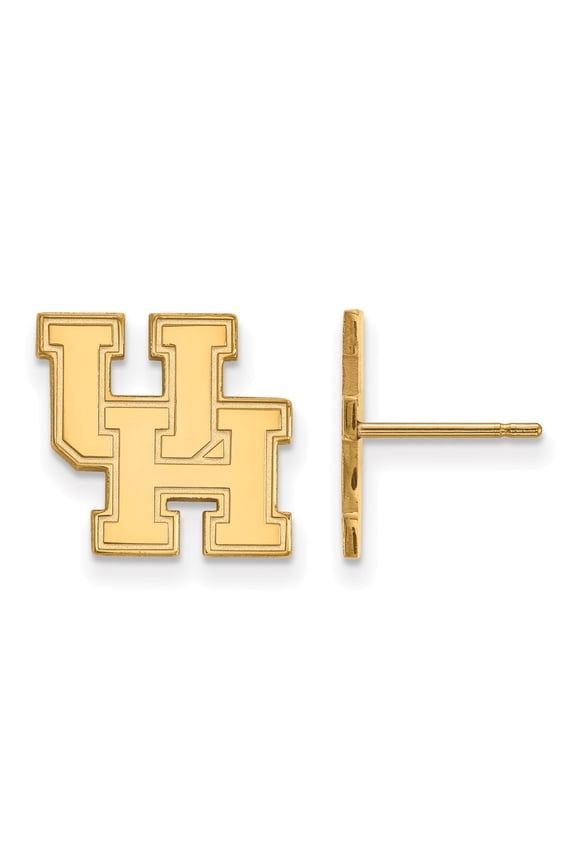 925 Sterling Silver With GP LogoArt University of Houston Small Post Earrings; for Adults and Teens; for Women and Men