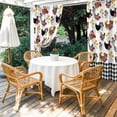 thumbnail image 4 of Outdoor Curtains for Patio Waterproof, Farmhouse Rooster Outdoor Privacy Panels Grommet, Country Watercolor Flowers Black Plaid Blackout Outside Curtains for Porch/Cabana 54"x108", 2 Panels, 4 of 8