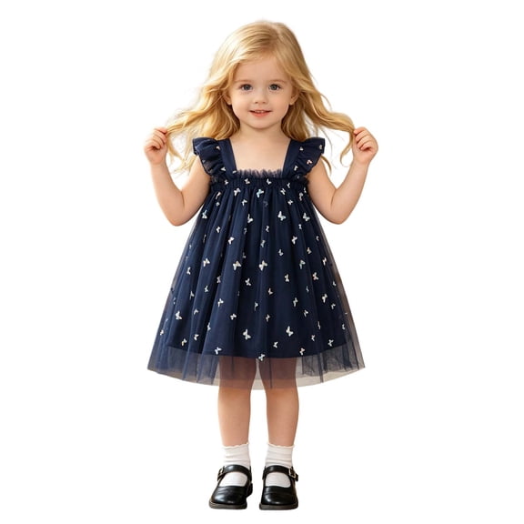 Infant Cute Dresses For Girls Fly Sleeve Holiday Danceclothes Girls Fancy Dress Size 9-12Months