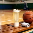 thumbnail image 7 of Handheld Fitness Sports Water Cup - Protein Powder Shaking Cup Mixing Bottle, Portable Leakproof Blender Bottle with Mixer, Beige, Ccwuwei, 7 of 7