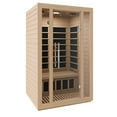 thumbnail image 4 of Maldives 2-Person Indoor Hemlock Wooden Low EMF Carbon FAR Infrared Home Sauna Room with LED Touch Control Panel, 4 of 13