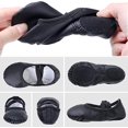 thumbnail image 5 of Zapatos de ballet de cuero para niñas Zapatos de baile Yoga Gimnasia Zapatillas con parte inferior dividida Talla 39 Negro, 5 of 5
