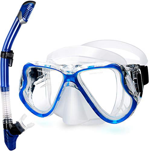 konjugat Grand Venlighed Greatever Dry Snorkel Set,Panoramic Wide View,Anti-Fog Scuba Diving Mask,Easy  Breathing and Professional Snorkeling Gear for Adults - Walmart.com