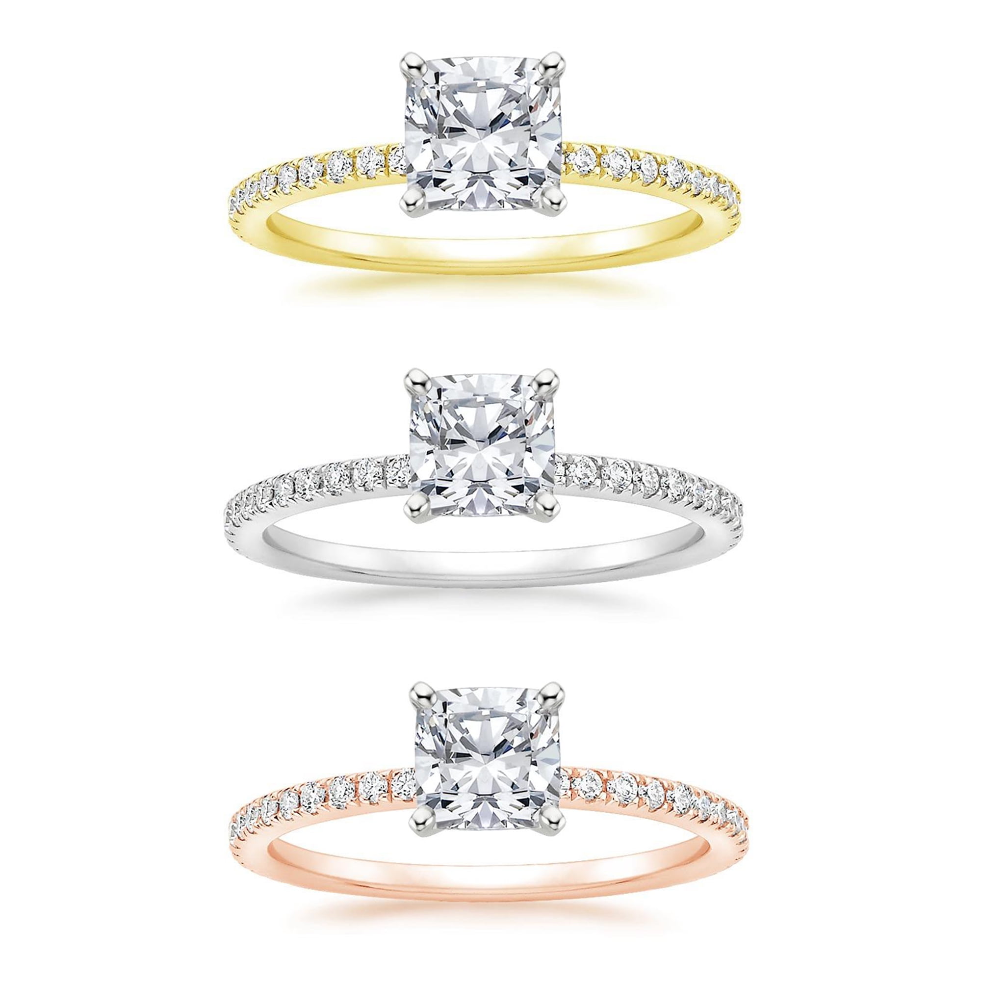 Arista 1-3/8 Carat T.W. Cushion Swarovski Diamonds White Solitaire Engagement Ring in Yellow Plated Sterling Silver