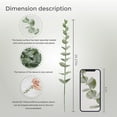 thumbnail image 2 of Artificial Eucalyptus Leaves Stems Real Grey Green Touch Leaf Branches for Home Office Flowers Bouquet Centerpiece Wedding Decoration, 2 of 5
