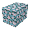 thumbnail image 1 of Blue and Pink Dog Crate Cover, Digitally Generated Pattern of Soft Chrysanthemums, Easy to Use Pet Kennel Cover Small Dogs Puppies Kittens, 7 Sizes, Deep Sky Blue Rose, by Ambesonne, 1 of 1