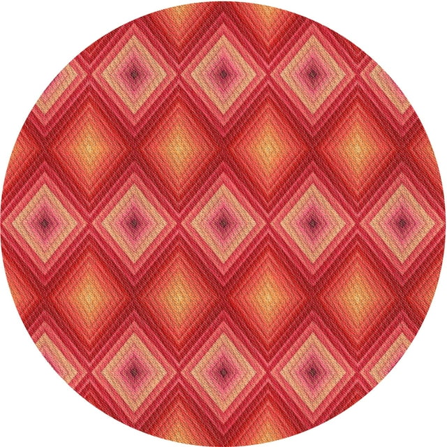 Ahgly Company Tapis d'Intérieur Lavable en Machine Carré Transitionnel Orange Vif, 3 Pieds Carré