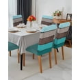 Chair Covers Set of 6, Farmhouse Teal Grey Blue Plank Removable ...