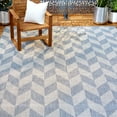 thumbnail image 2 of Nicole Miller New York Patio Country Calla Contemporary Herringbone Indoor/Outdoor Area Rug, Blue/Grey, 1'9"x2'11", 2 of 9