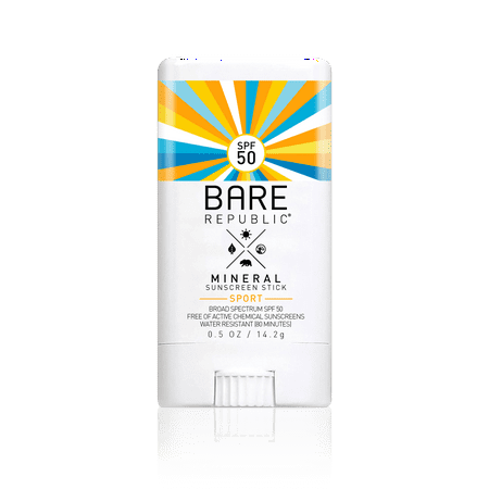 Bare Republic Mineral SPF 50 Sport Sunscreen Stick, 0.5 (Best Non Sticky Sunscreen)