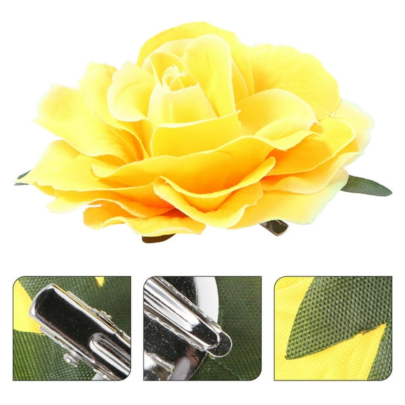 ELAYARD Hair Rose Artificial Rose Flower Hairpin Hair Clips Flower Brooch Metal 1Set