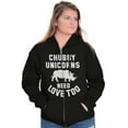 thumbnail image 5 of Chubby Unicorns Need Love Too Rhino Zip Hoodie Sweatshirt Women Brisco Brands S, 5 of 6