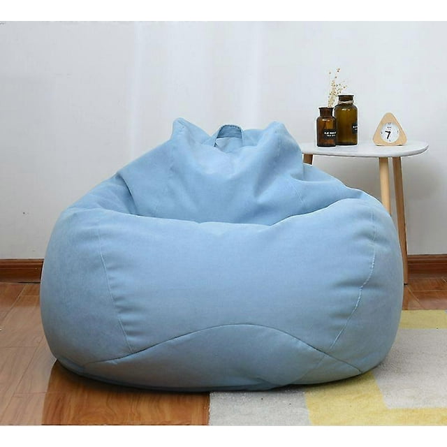 The color is as shown in the main picture 100*120cm Lazy Classic Bean Bag Chair Sofa Covers without Filler Linen Cloth Lounger Seat Bean Bag Pouf Puff Couch Tatami Living Room