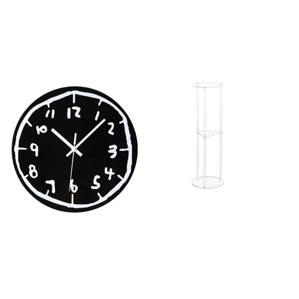 Reloj de pared,Reloj de pared silencioso y decorativo que no hace tictac,Reloj moderno de 12 pulgadas para pared de casa o oficina,sencillo.,Mesa auxiliar redonda,Mesa auxiliar redonda de