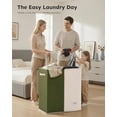 thumbnail image 4 of Large Double Laundry Hamper with Lid, Collapsible Clothes Hamper 2 section with Removable Bags, Space-Saving Laundry Basket for Bedroom, Dorm, College Avocado Green/Beige,145L, 4 of 9