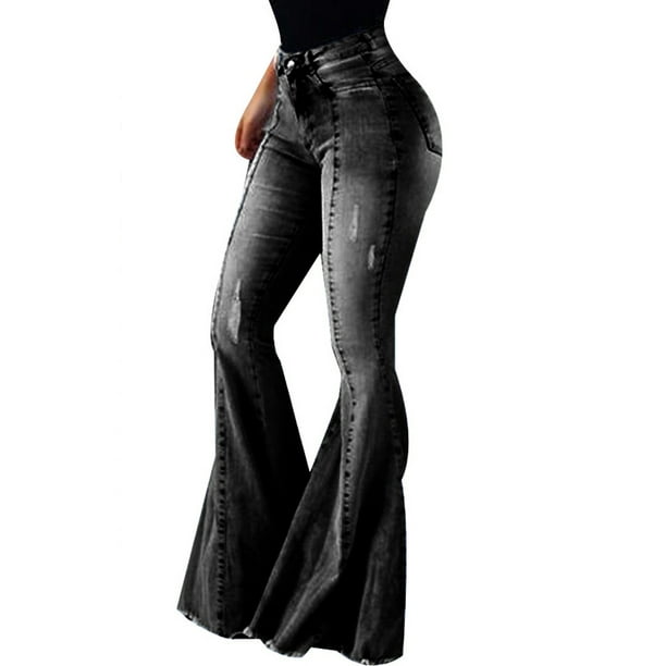 Julycc - Julycc Womens Bootcut Flared Bell Bottoms High Rise Denim Jeans Pants - Walmart.com