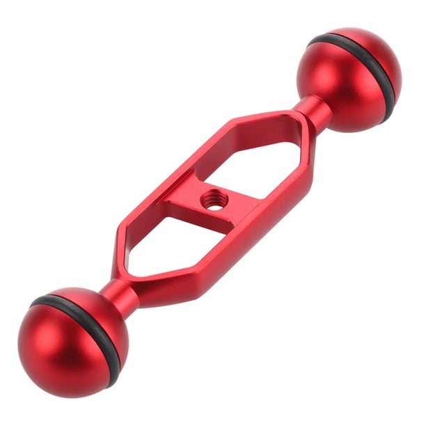 Cateissary 5 7 9 11 pulgadas cabeza de bola doble 1 adaptador de articulación brazo de extensión para abrazadera de mariposa subacuática montaje Accesorios de cámara y óptica Rojo 127 mm