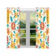 thumbnail image 2 of BSDHOME Seamless Happy Face Flower Window Curtain Kitchen Curtain 26x39 inches (Two Piece), 2 of 3