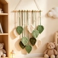 thumbnail image 4 of Hand Woven Cotton Rope Leaf Macrame Wall Hanging, Wall Hanging Boho Woven Tapestry, Bohemian Leaf Modern Chic Wall Art for Living Room, Bedroom, Apartment(C), 4 of 7