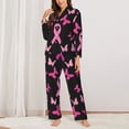 thumbnail image 2 of Balery Breast Cancer Pattern Pajama Sets for Women Long Sleeve 2 Piece Sleepwear Loungewear Sets Soft PJ's with Pockets Long Sleeve Comfy Pj Sets-Medium, 2 of 7