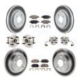 thumbnail image 1 of Transit Auto Front Rear Hub Bearing Assembly Coated Disc Brake Rotor and Semi-Metallic Pads Kit (10Pc) for Car Pontiac G5 with 4 Lug Wheels Drum Brakes Left Right Driver Passenger KBB-115093, 1 of 11