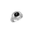 thumbnail image 4 of RYLOS Rings for Women Sterling Silver Ring Classic 9X7MM Oval Gemstone & Diamonds March Black Star Sapphire Jewelry Size 7, 4 of 8