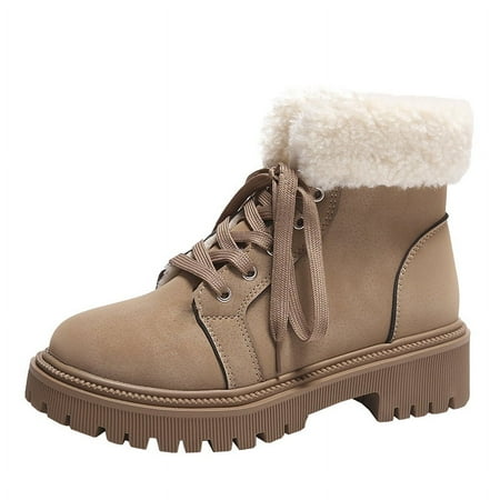 

Womens Snow Boots Warm Fur Lined Winter Boots Comfortable Ankle Booties Outdoor Hiking Boots for Women