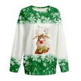 thumbnail image 4 of T-Shirts pour Femmes, Manches Longues de Noël, Col Rond, Chemise Décontractée, Ample, Imprimé Élan, Chandail, Grande Taille, en Liquidation, 4 of 5