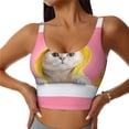thumbnail image 2 of Uemuo A Funny Cat Pattern Women's Sports Bra - High Impact Support, Breathable, and Comfortable Athletic Bra for Running, Yoga, and Workouts, 2 of 9