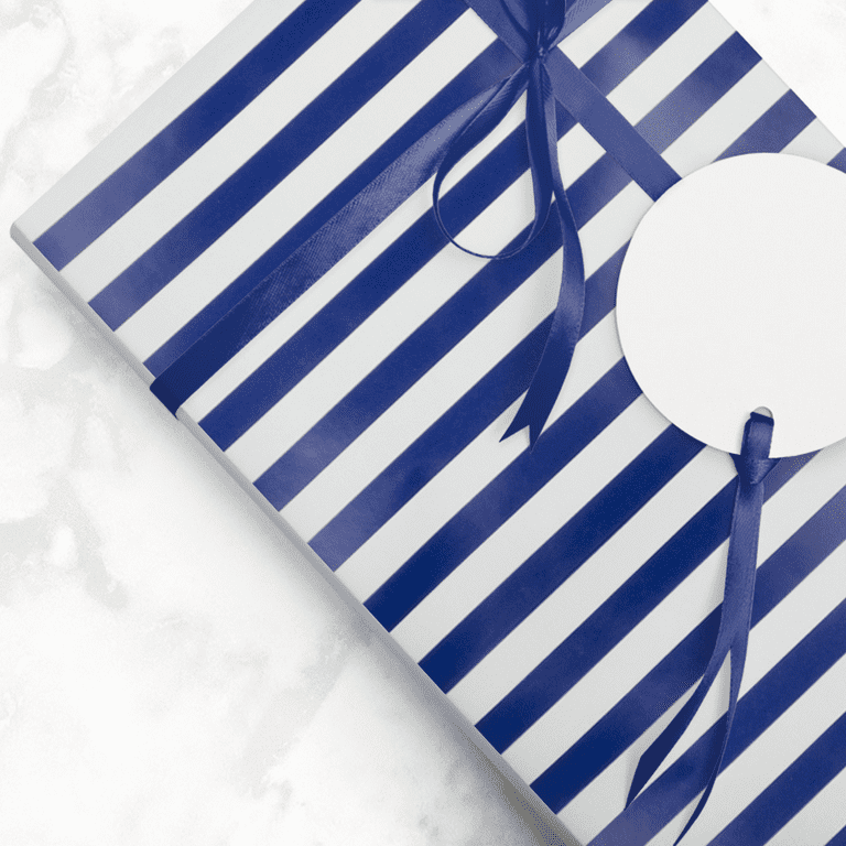 Bullseye-Gift Wrap-Blue-White Wrapping Paper