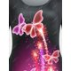 thumbnail image 3 of Camiseta en Talla Extra con Estampado de Mariposa y Curvo en Forma de Mariposa Rosegal  Camisetas tallas grandes, 3 of 5
