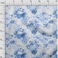 thumbnail image 3 of oneOone Rayon Medium Blue Fabric Damask Sewing Material Print Fabric By The Yard 56 Inch Wide, 3 of 4