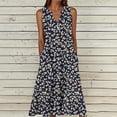 thumbnail image 2 of Edvintorg Floral Dress for Women Plus Size Fashion Loose Fit Flowy V Neck Sleeveless Casual Long Maxi Dress with Pockets Womens Sundresses Multicolor Xxxl, 2 of 5