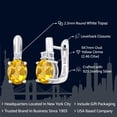 thumbnail image 2 of Gem Stone King 925 Sterling Silver Yellow Citrine and White Topaz Earrings for Women (2.46 Cttw, Gemstone November Birthstone, Oval 9X7MM), 2 of 5