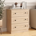 thumbnail image 6 of Farmhouse 3 Drawer Dresser for Bedroom, Small Chests of Drawers, Wood Nightstand Bedside Cabinet End Table, Modern Closet Storage Organizer for Bedroom, Natural, 6 of 10