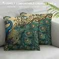 thumbnail image 3 of Orinice Peacock Feathers Graphic Decorative Throw Pillow Cover for Home Couch Living Room Bed Sofa Soft and Durable Short Plush 1PC 12x12in, 3 of 5