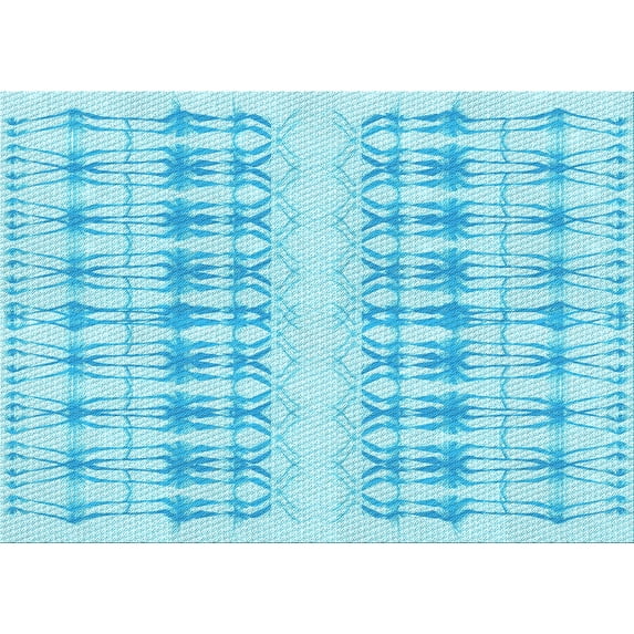 Ahgly Company Indoor Rectangle Patterned Tron Blue Area Rugs, 6' x 9'