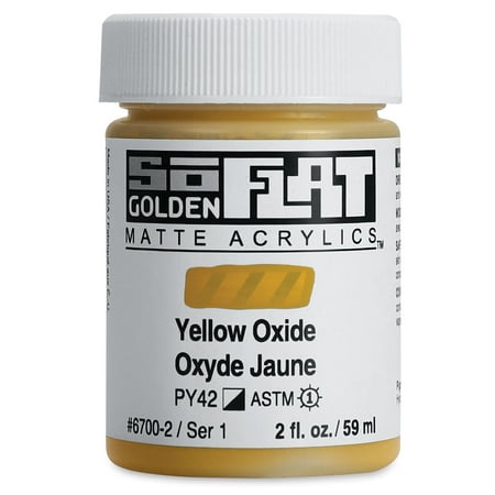 UPC: 0738797670020 | Golden SoFlat Matte Acrylic Paint – Yellow Oxide 59 ml Jar
