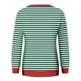 thumbnail image 5 of Mrat Long Sleeve Striped Shirts for Women Crew Neck Striped Tops Loose Fitting Casual T Shirts Trendy Lightweight Soft Tops Zip up Sweatshirts S-99 Red-a XXL, 5 of 5