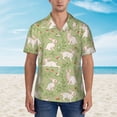 thumbnail image 2 of Fotbe Cute Rabbit And Flower Camisa Hawaiana para Hombre Unisex – Camisa Casual de Verano con Botones de Manga Corta de Algodón y Lino,3X-Large, 2 of 7